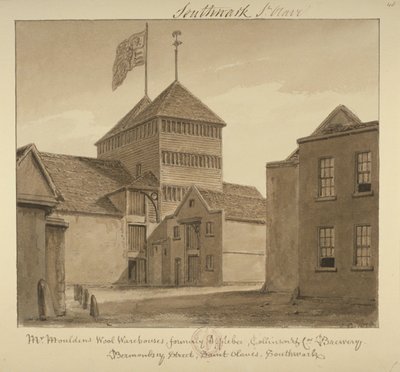 View of Wool Warehouses in Bermondsey Street, 1828 by John Chessell Buckler